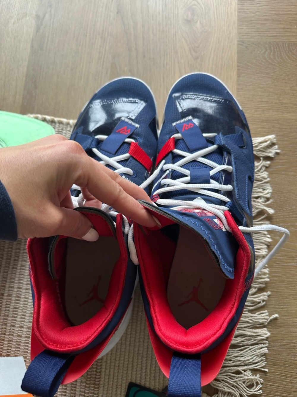 Size 13 men’s Jordan’s . Red white and blue